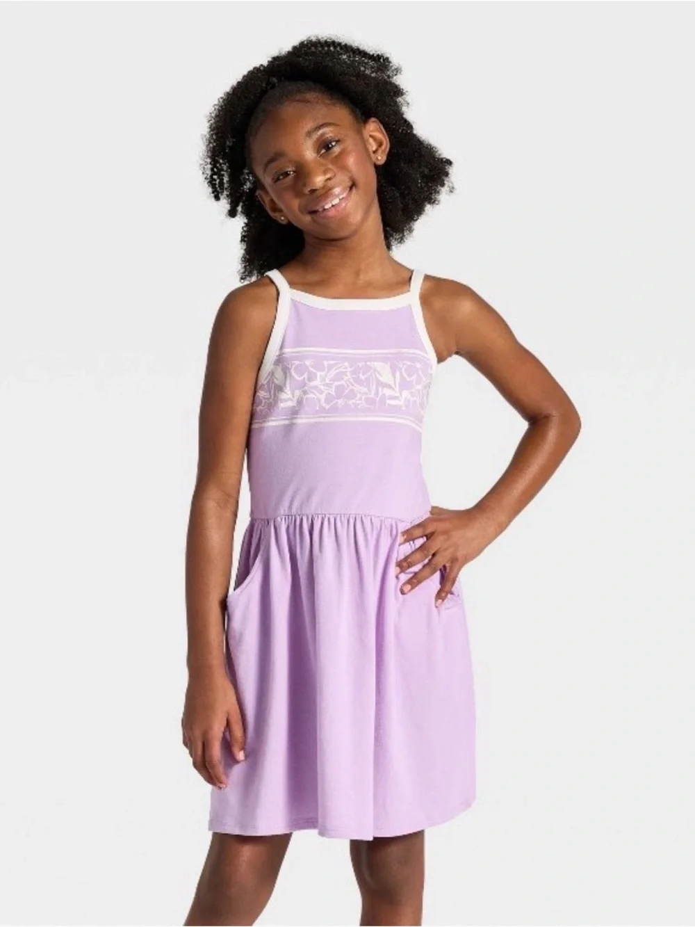 Cat & Jack Lavender Sundress with White Trim